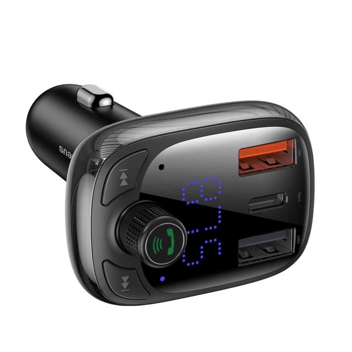 АЗП з FM-модулятором Baseus T Shaped S-13 Car Bluetooth MP3 Player (PPS Fast Charger Edition) Black