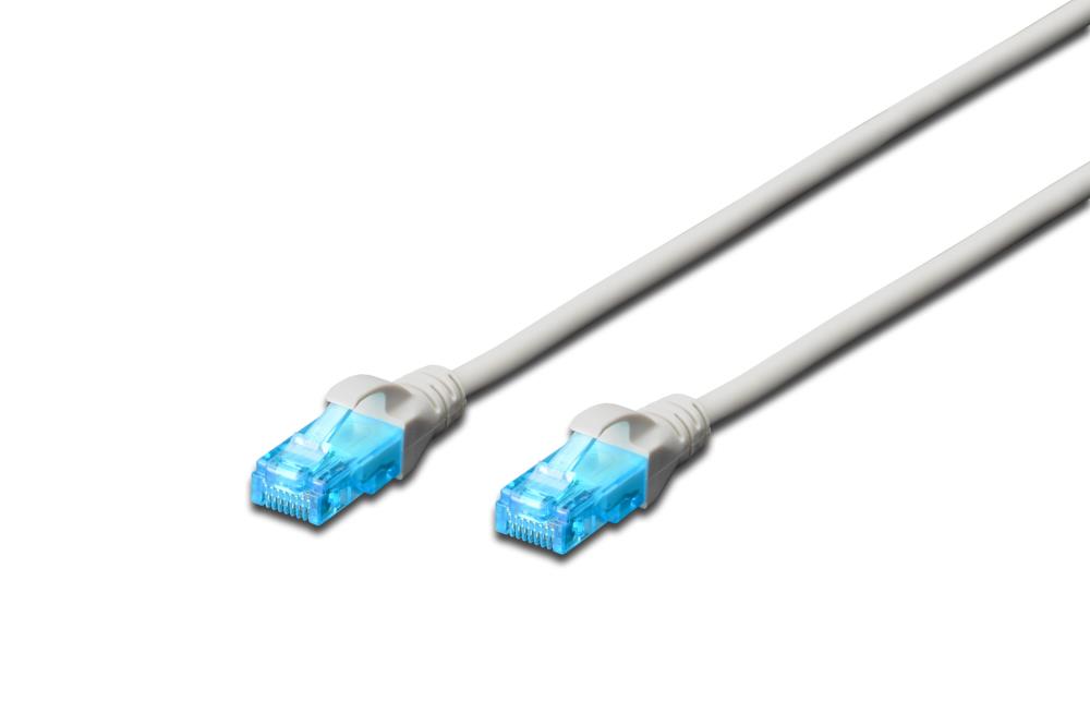 Патч-корд CAT 5e U-UTP, Cu, PVC AWG 26/7, довжина 1 м, колір сірий DK-1511-010 DIGITUS by ASSMANN