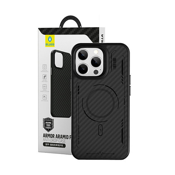 Чохол Blueo Punk Armor Magnetic Aramid Fiber Phone Case for iPhone 14 Pro with MagSafe Black