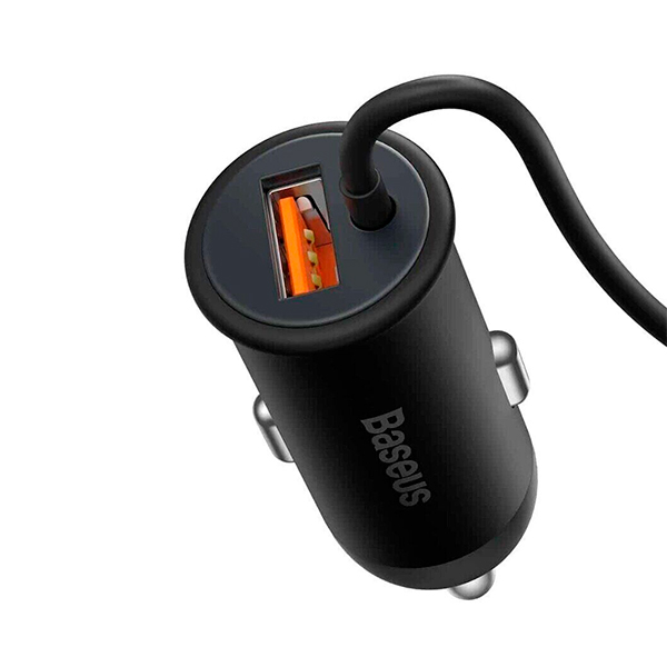 Автодержатель для телефона Baseus CW01 Magnetic Wireless Charging Car Mount 40W with USB-C Black (SUCX040101)