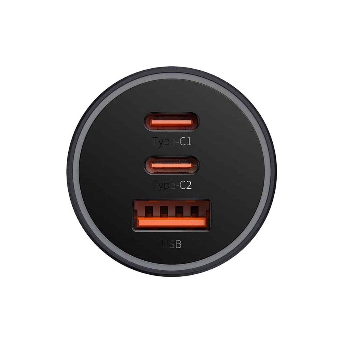 Автомобільний зарядний пристрій Baseus Golden Contactor Pro Triple Fast Charger Car Charger 65W U+C+C Dark Gray