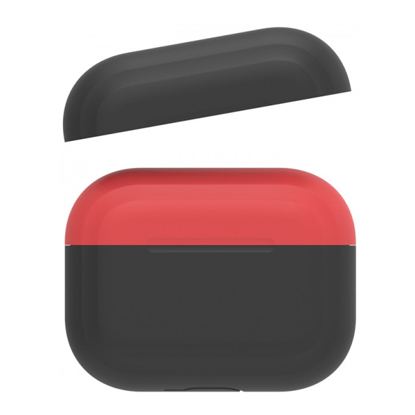 Футляр для наушников AirPods Pro AhaStyle Premium Silicone Two Toned Case Black/Red