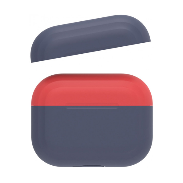 Футляр для наушников AirPods Pro AhaStyle Premium Silicone Two Toned Case Navy Blue/Red