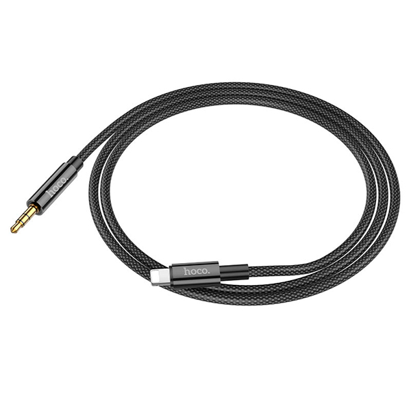 Аудіо кабель 3.5 мм - Lightning Hoco UPA19 1M Black