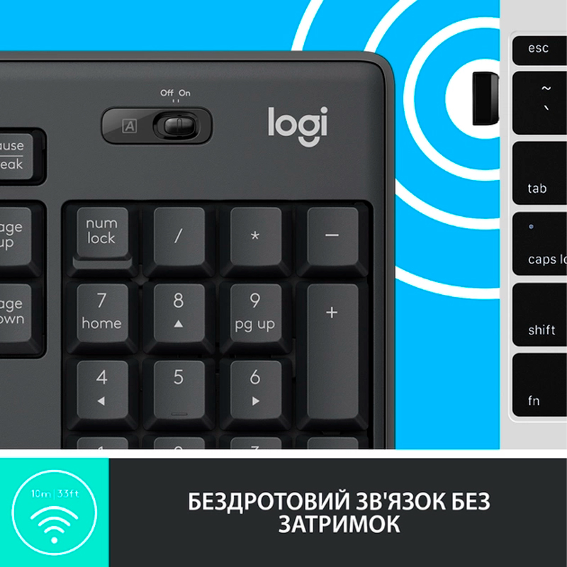 Комплект клавіатура та миша бездротові Logitech MK295 Silent Wireless Combo (920-009807)