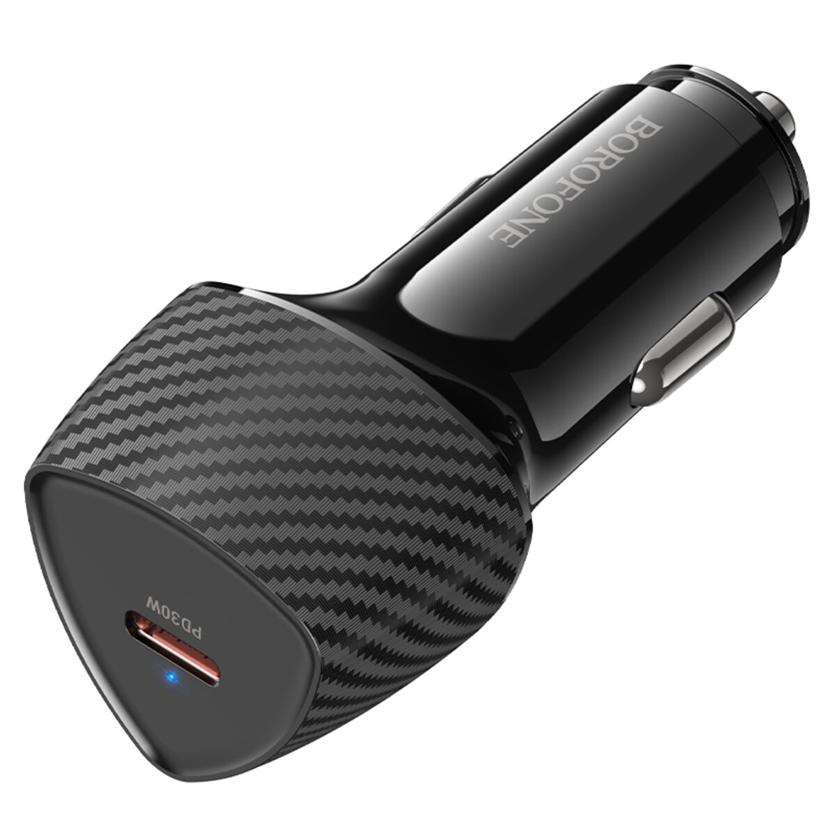 Автомобільний зарядний пристрій BOROFONE BZ31B Solid single-port PD30W car charger Black