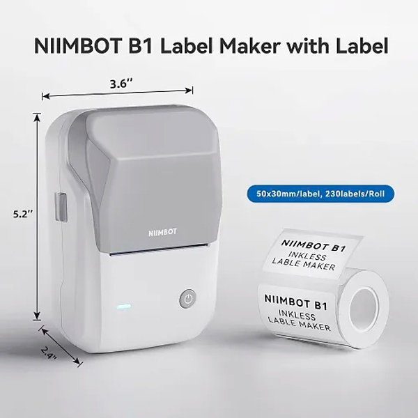 Термопринтер для друку наклейок NIIMBOT B1 Grey (1AC12202005)