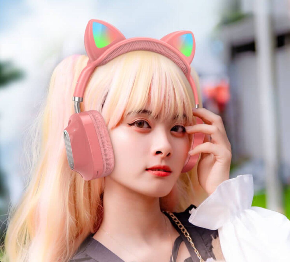 Навушники HOCO ESD13 Skill cat ear BT headphones Pink