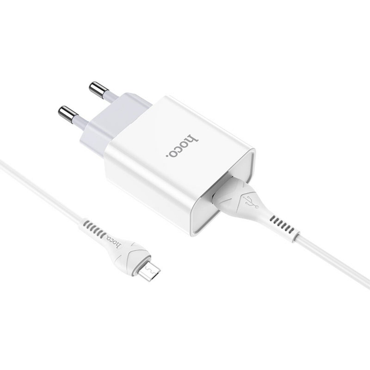 Мережевий зарядний пристрій HOCO C81A Asombroso single port charger set(Micro) 10.5W White