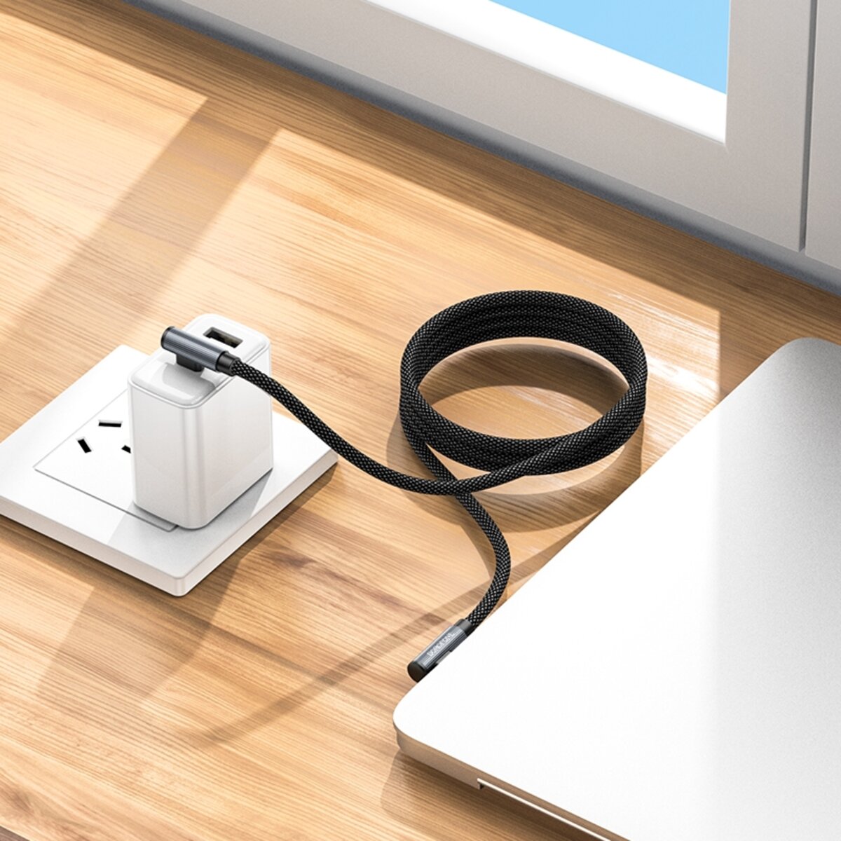 Кабель BOROFONE BU50 elbow magnetic 60W charging data cable Type-C to Type-C 1m Black