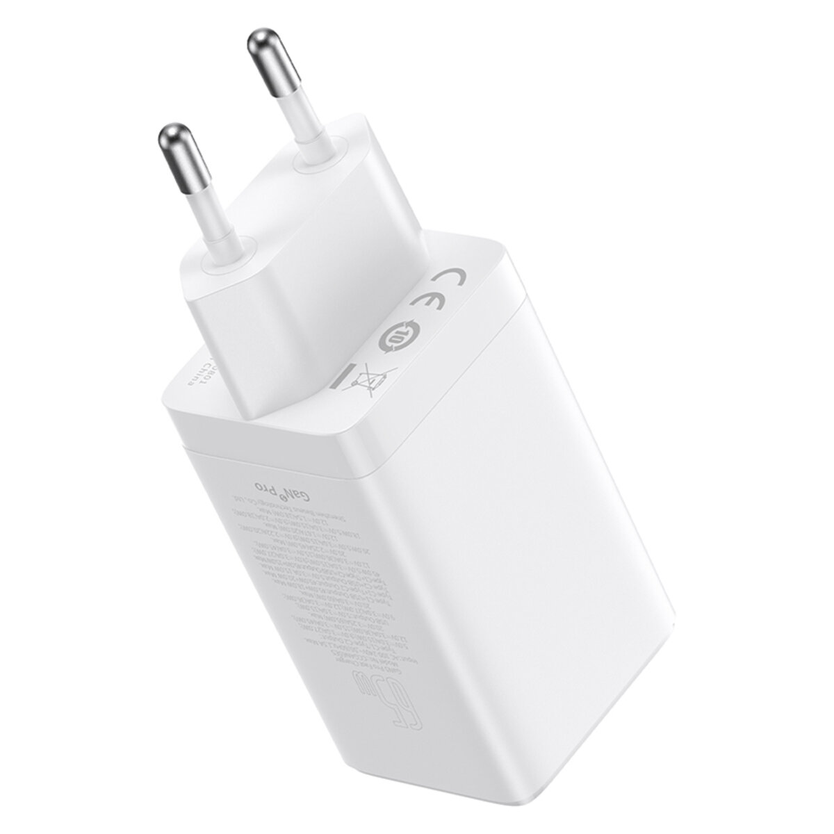 Мережевий зарядний пристрій Baseus GaN5 Pro Fast Charger 2C+U 65W EU White(Include:Baseus Xiaobai series fast charging Cable Type-C to Type-C 100W(