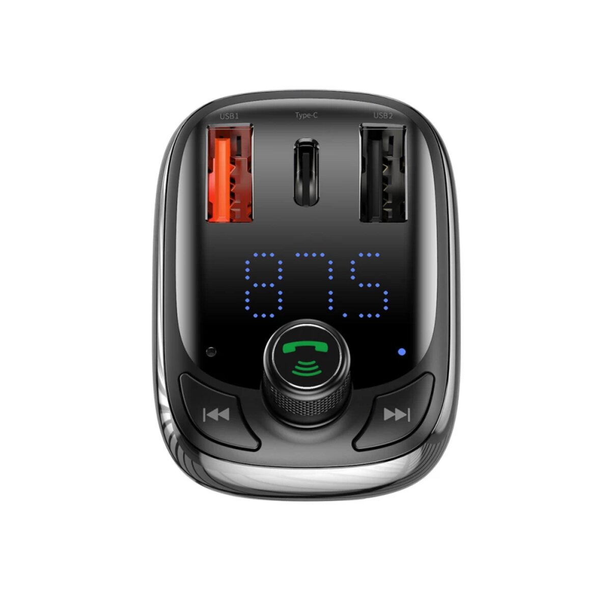 АЗП з FM-модулятором Baseus T Shaped S-13 Car Bluetooth MP3 Player (PPS Fast Charger Edition) Black