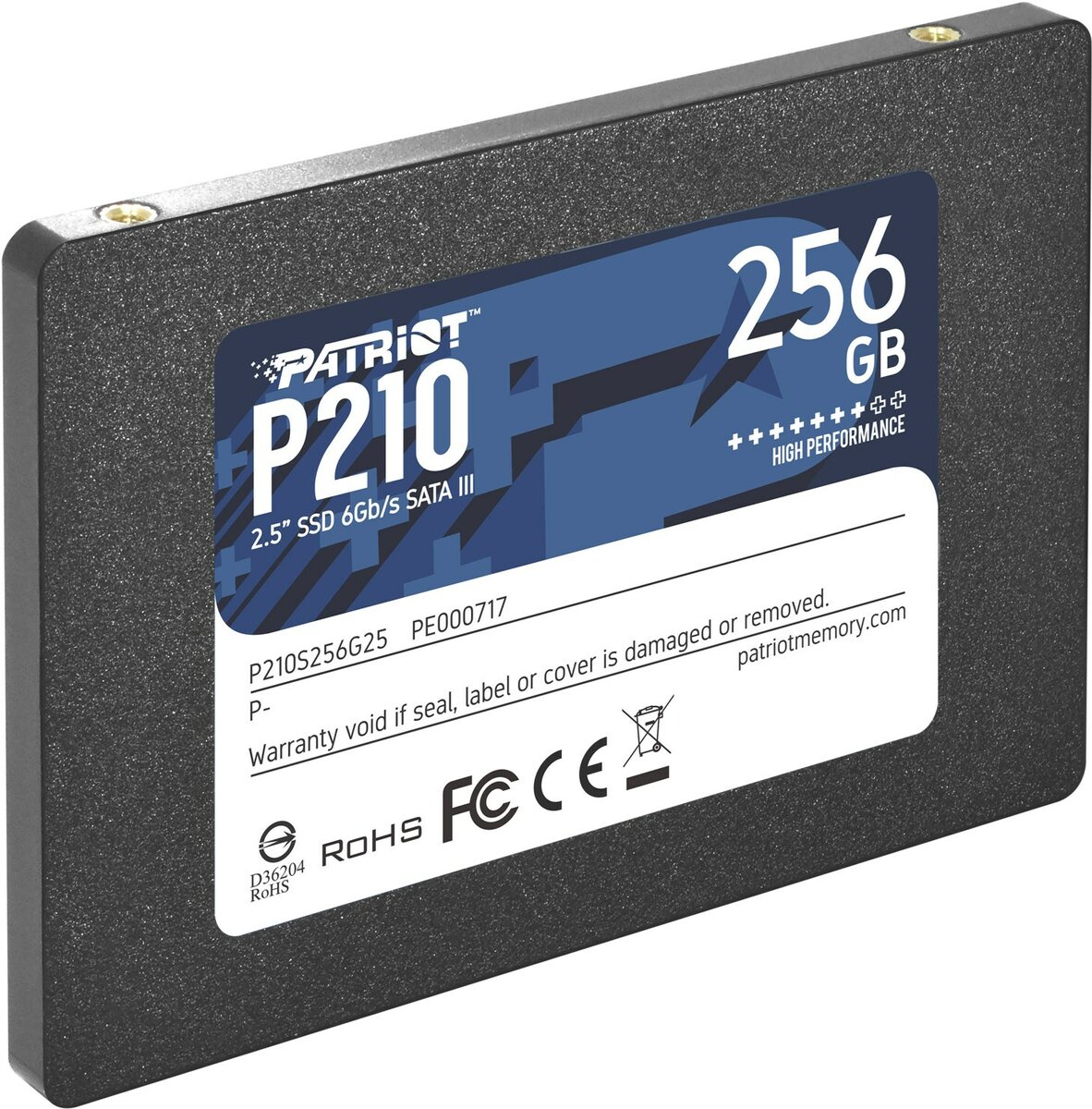 Накопичувач SSD Patriot P210 256GB 2.5" 7mm SATAIII 3D QLC