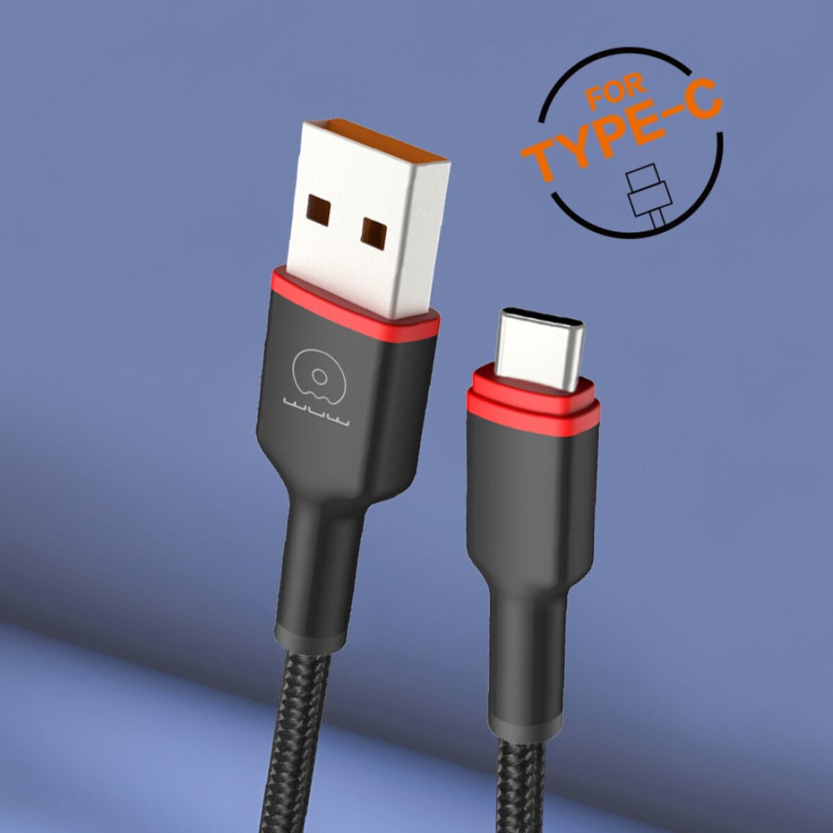 Кабель WUW-X203 USB Type-C 2,4A 1m black