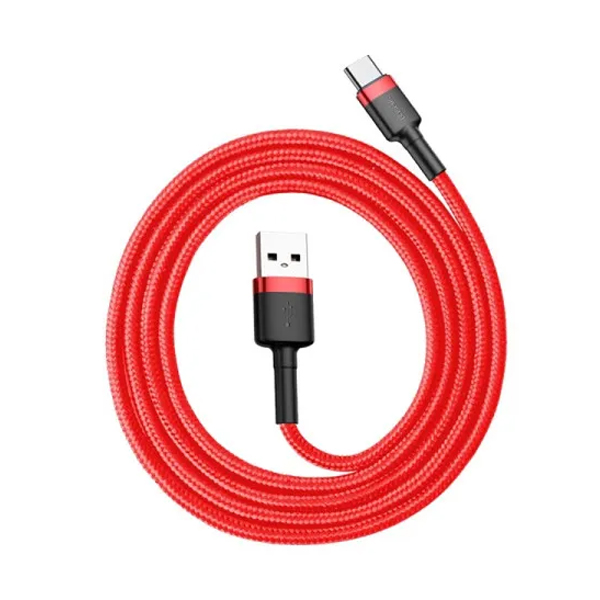 Кабель Baseus Cafule Cable USB Type-C 3A 1m Red (CATKLF-B09)