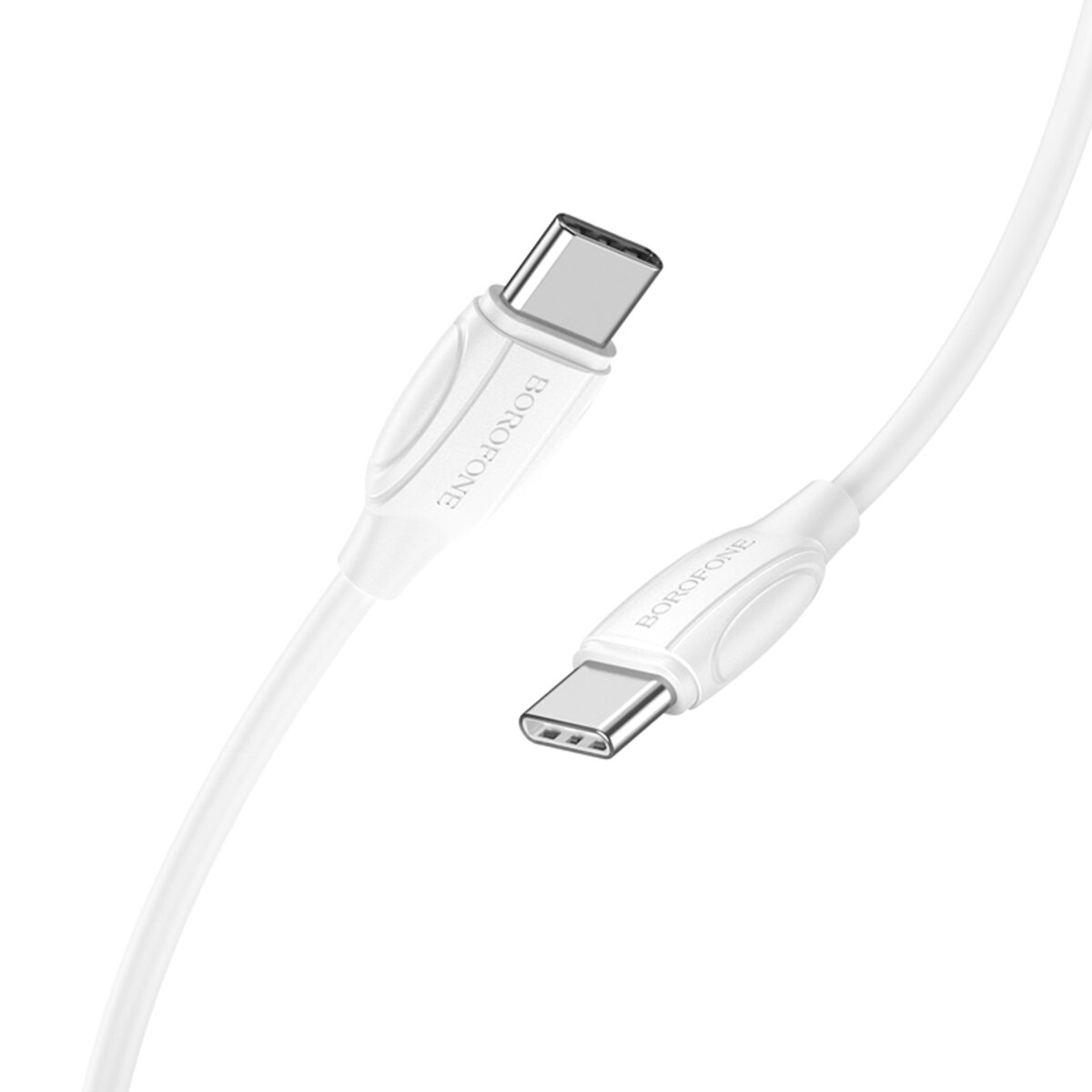 Кабель BOROFONE BX19 Type-C to Type-C 3A, 60W, 1m, PVC, PVC connectors, White