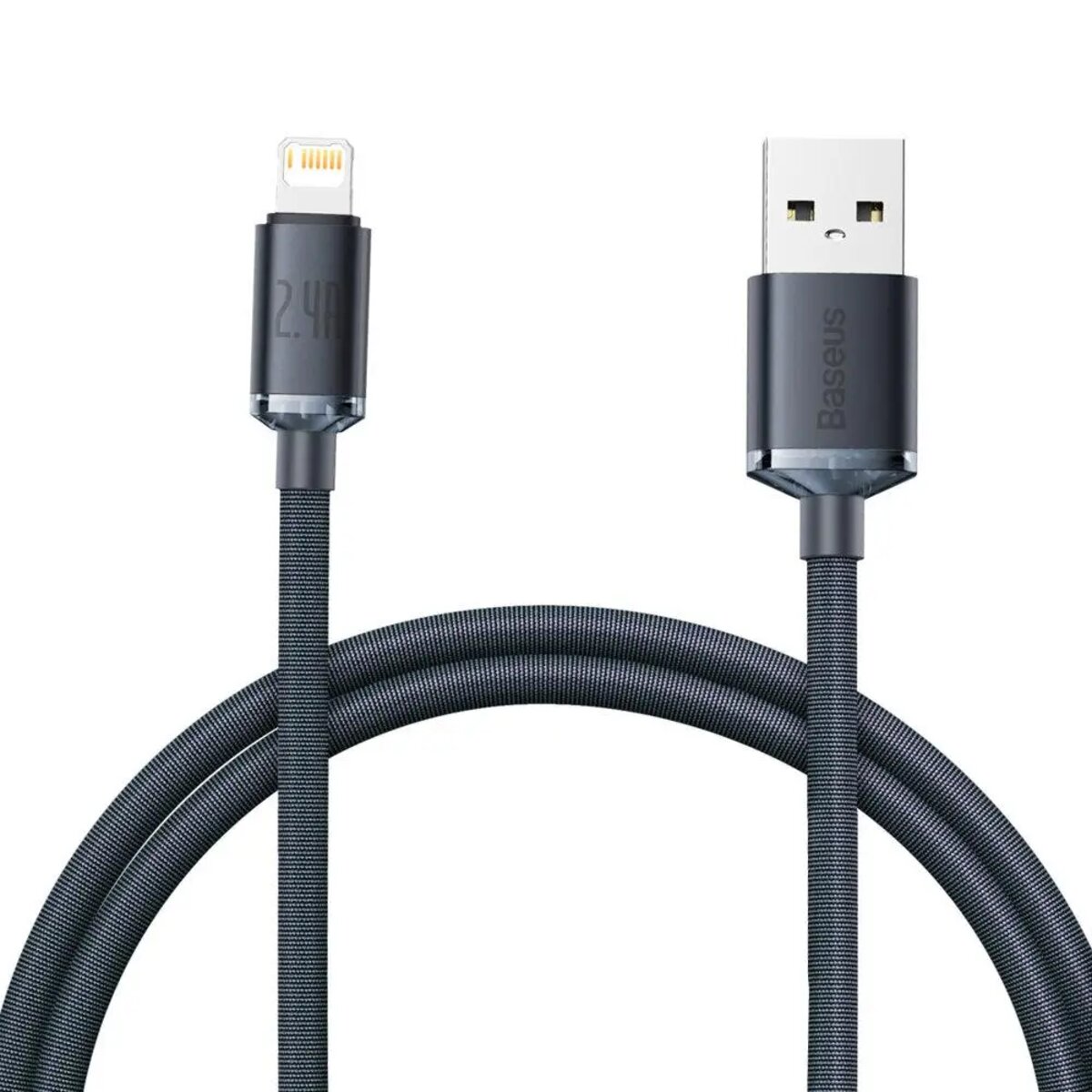 Кабель Baseus Crystal Shine Series Fast Charging Data Cable USB to iP 2.4A 1.2m Black