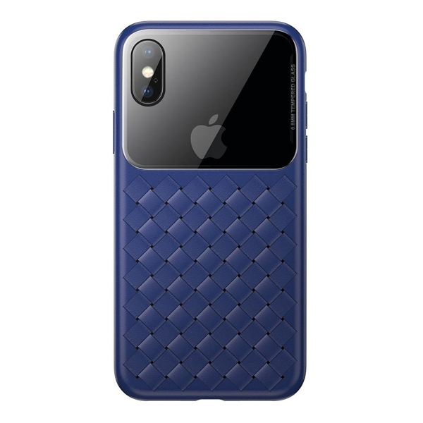 Чохол Baseus Glass & Weaving for iPhone X/XS Blue