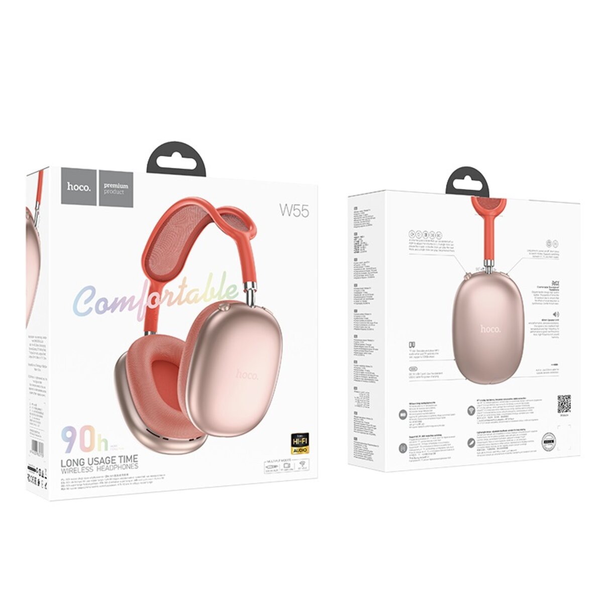 Бездротові навушники HOCO W55 Pleasing BT headphones Pink