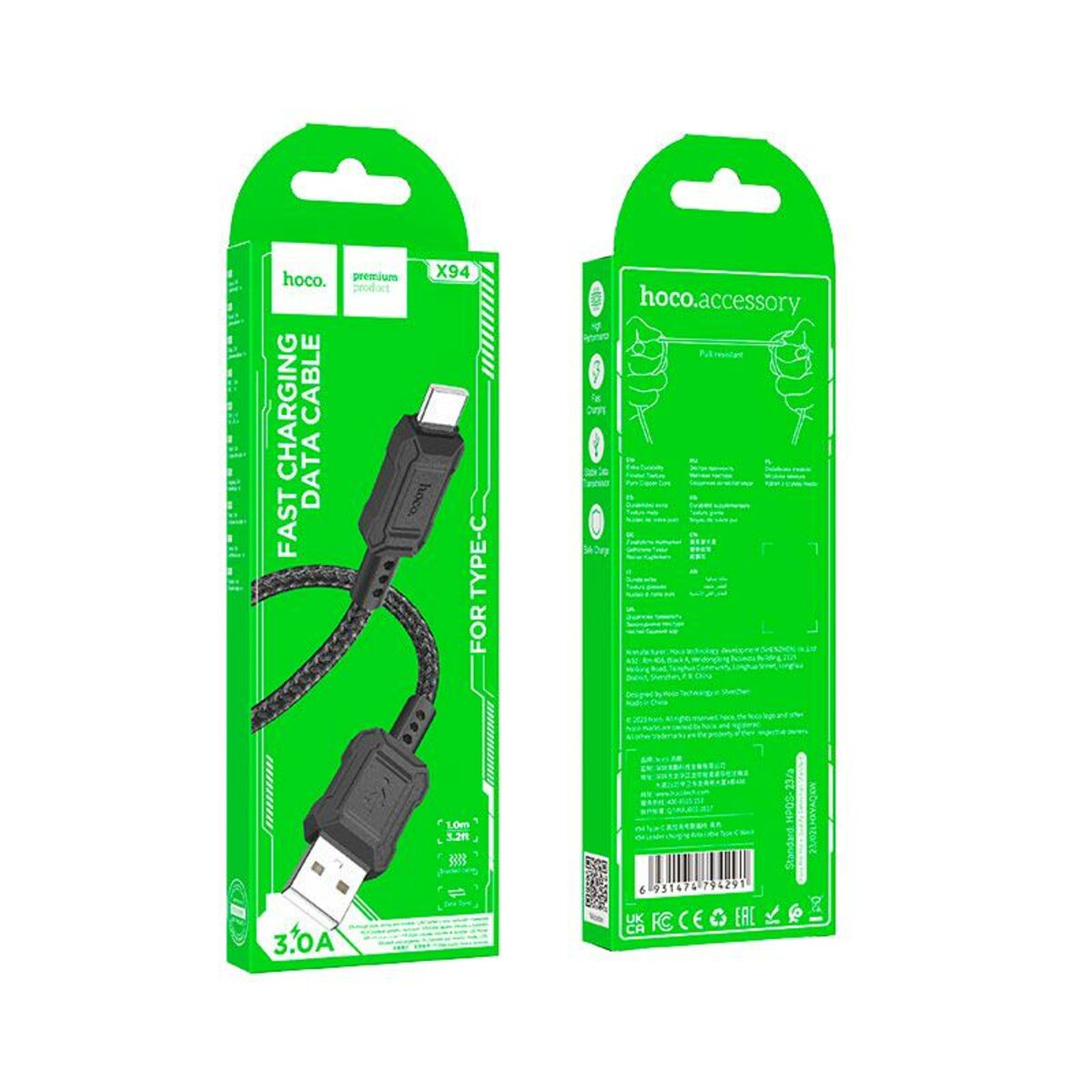 Кабель HOCO X94 Leader charging data cable Type-C Black
