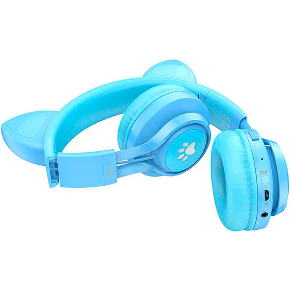 Bluetooth Наушники Hoco W39 Cat ear kids Blue