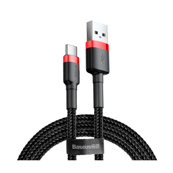 Кабель Baseus Cafule Cable USB Type-C 3A 0.5m Black/Red (CATKLF-A91)
