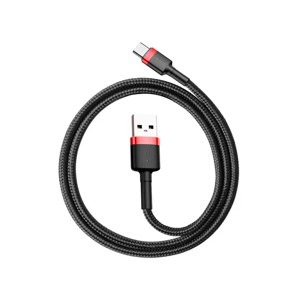 Кабель Baseus Cafule Cable USB Type-C 3A 0.5m Black/Red (CATKLF-A91)