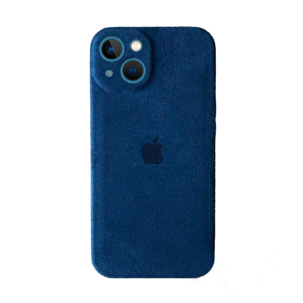 Чохол Alcantara для Apple iPhone 13/14 with Camera Lens Dark Blue