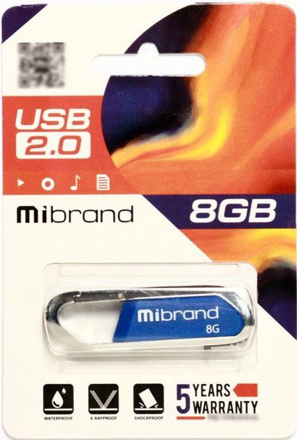 Флешка Mibrand 8GB Aligator Blue (MI2.0/AL8U7U)