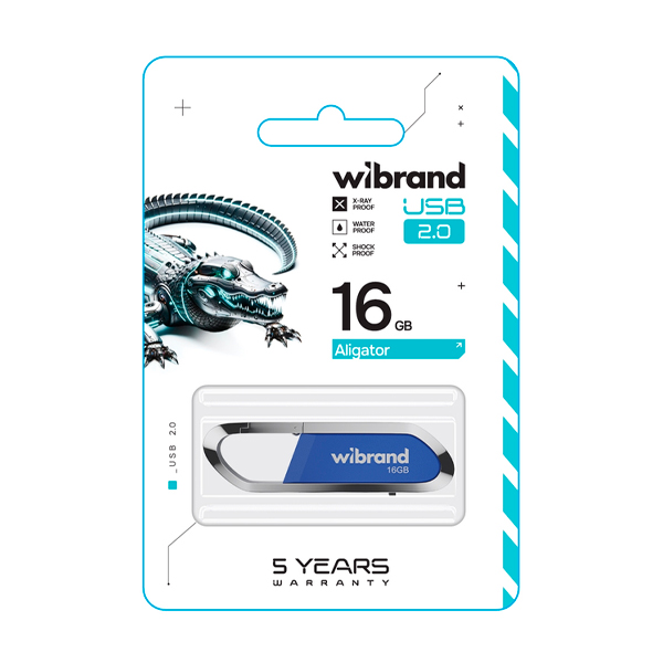 Флешка Wibrand 16GB Aligator USB 2.0 Blue (WI2.0/AL16U7U)