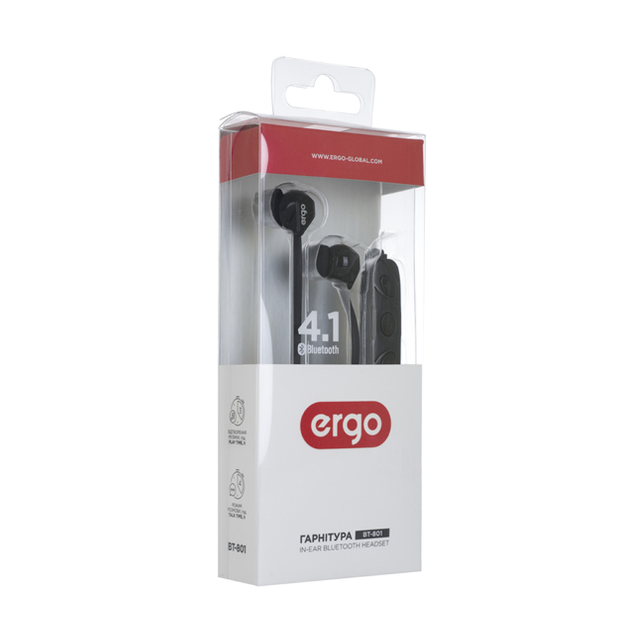 Bluetooth Навушники Ergo BT-801 Black
