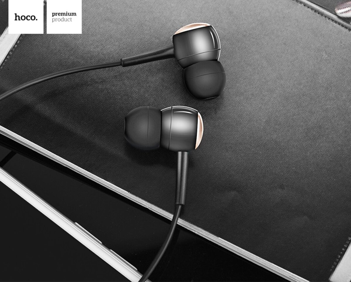 Навушники HOCO M19 Drumbeat universal earphone with mic Black