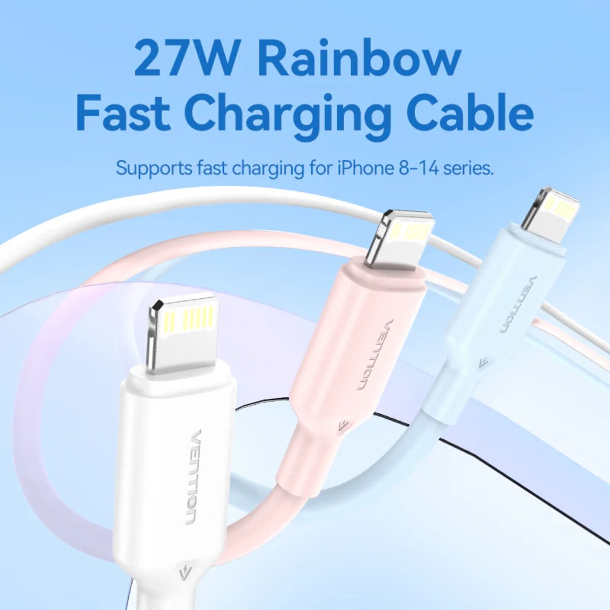 Кабель Vention USB 2.0 Type-C Male to Lightning Male 3A Cable 1M Black PVC Type