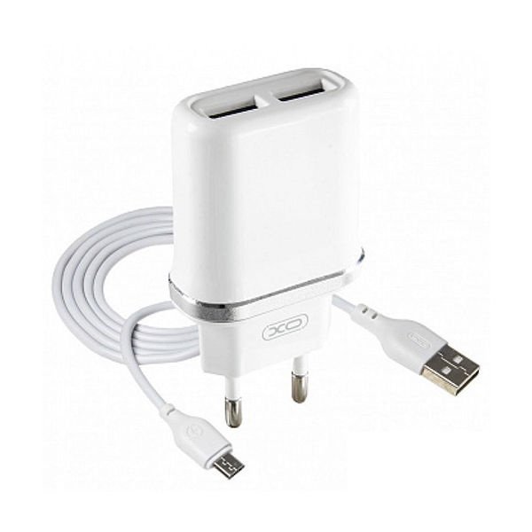 СЗУ XO L52 2USB 2.1A + Micro USB Cable White