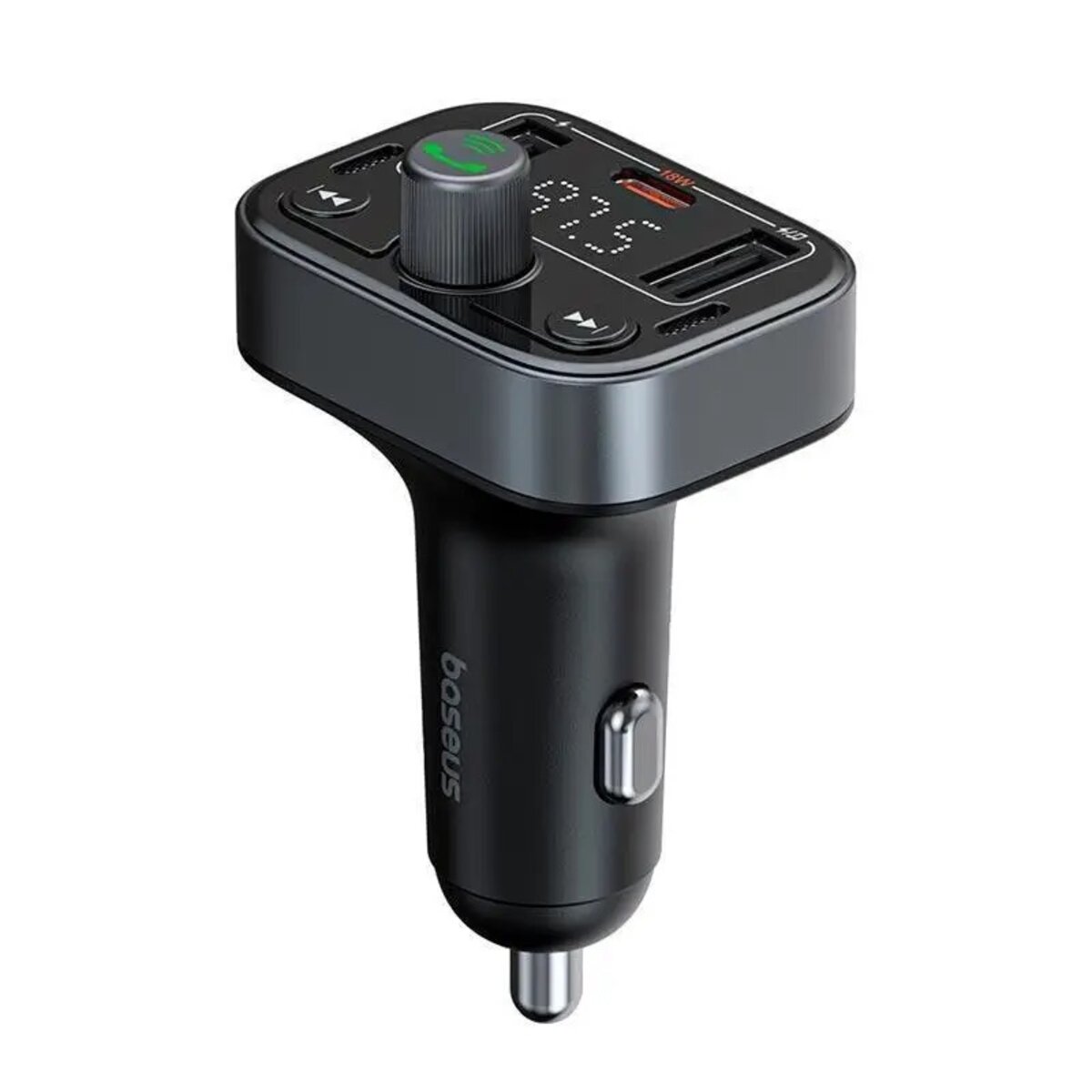 АЗП з FM-модулятором Baseus S-09 Lite Series Car FM Transmitter Cluster Black