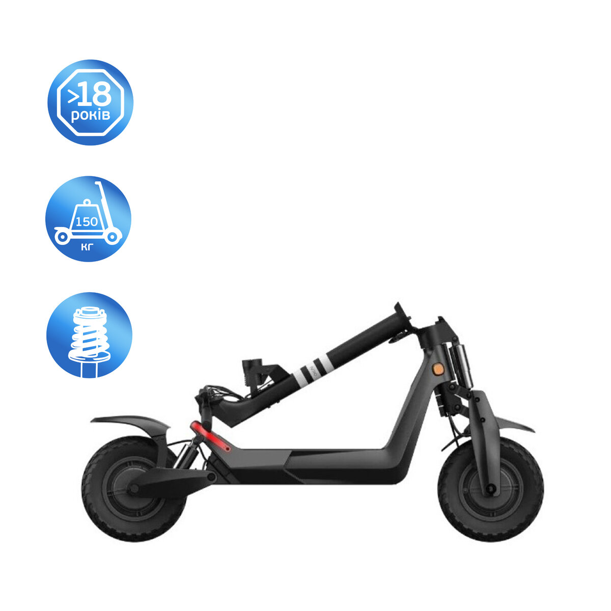 Електросамокат OKAI ES800 Panther Off-Road Black 12", 1500(3000)W, Dual Motor, 19.2Ah, 50km, 60kmh, 35%, NFC, App, 43kg