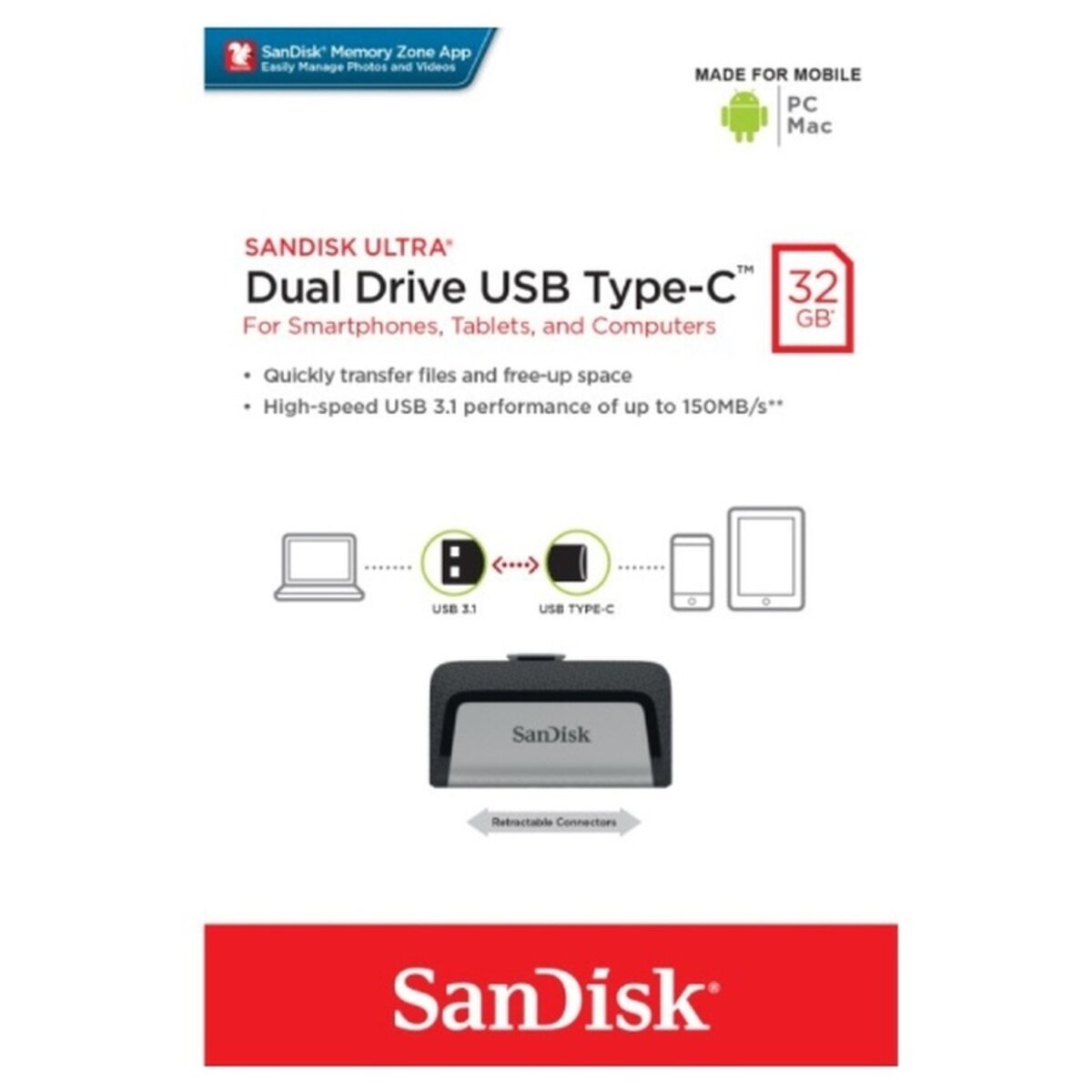 Флеш-пам'ять (накопичувач USB) USB-C 32GB SDDDC2-032G-G46 SANDISK