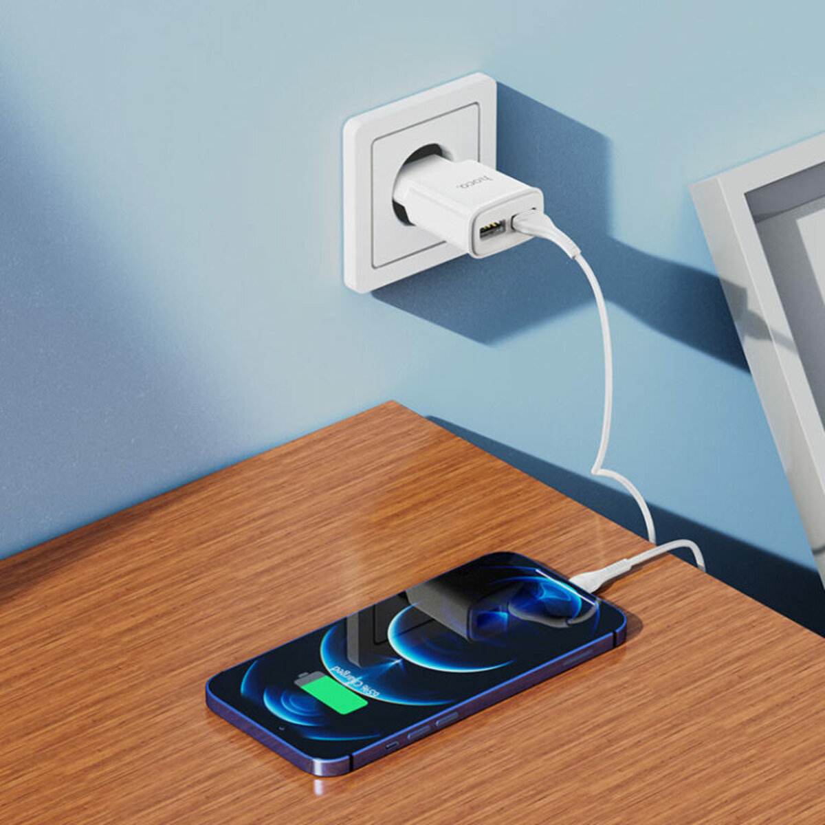 Мережевий зарядний пристрій HOCO C88A Star round dual port charger 12W White