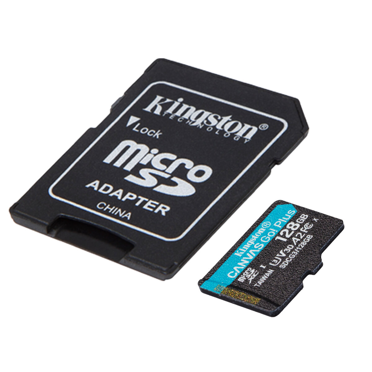 Карта пам'яті microSDXC (UHS-1 U3) Kingston Canvas Go Plus 128Gb class 10 A2 V30 (R170MB/s, W90MB/s) (adapter SD)