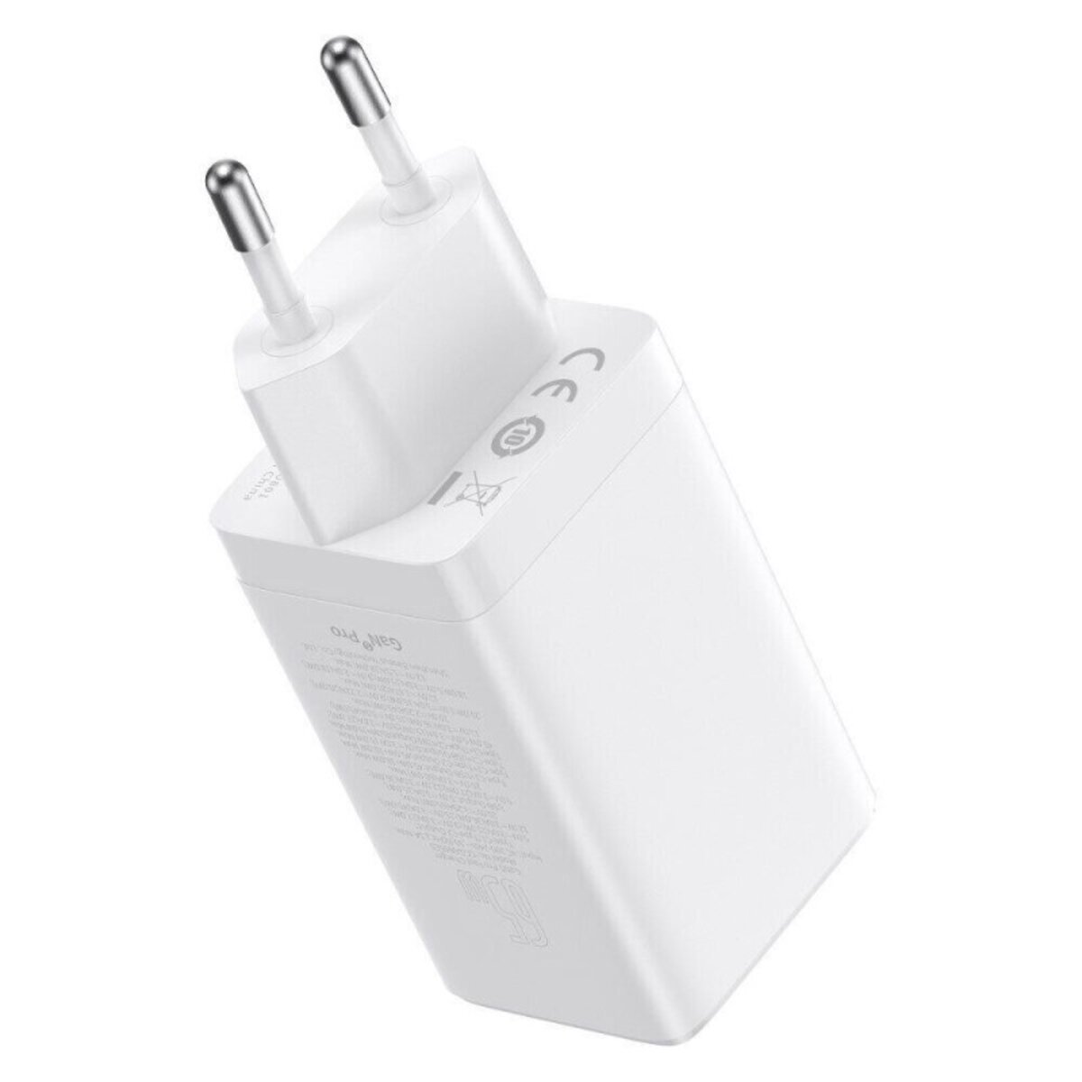 Мережевий зарядний пристрій Baseus GaN5 Pro Fast Charger 2C+U 65W EU White(Include:Baseus Xiaobai series fast charging Cable Type-C to Type-C 100W(