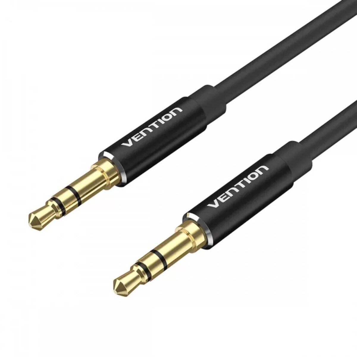 Аудіокабель Vention 3.5mm Male to Male Audio Cable 2M Black Aluminum Alloy Type (BAXBH)