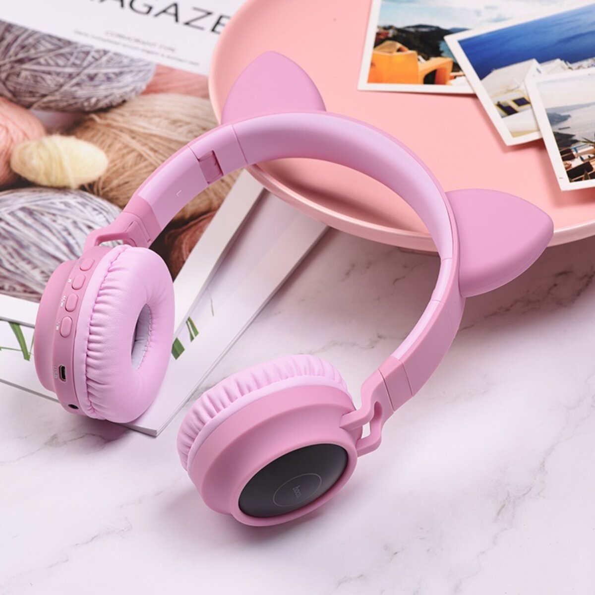 Навушники HOCO W27 Cat ear wireless headphones Pink