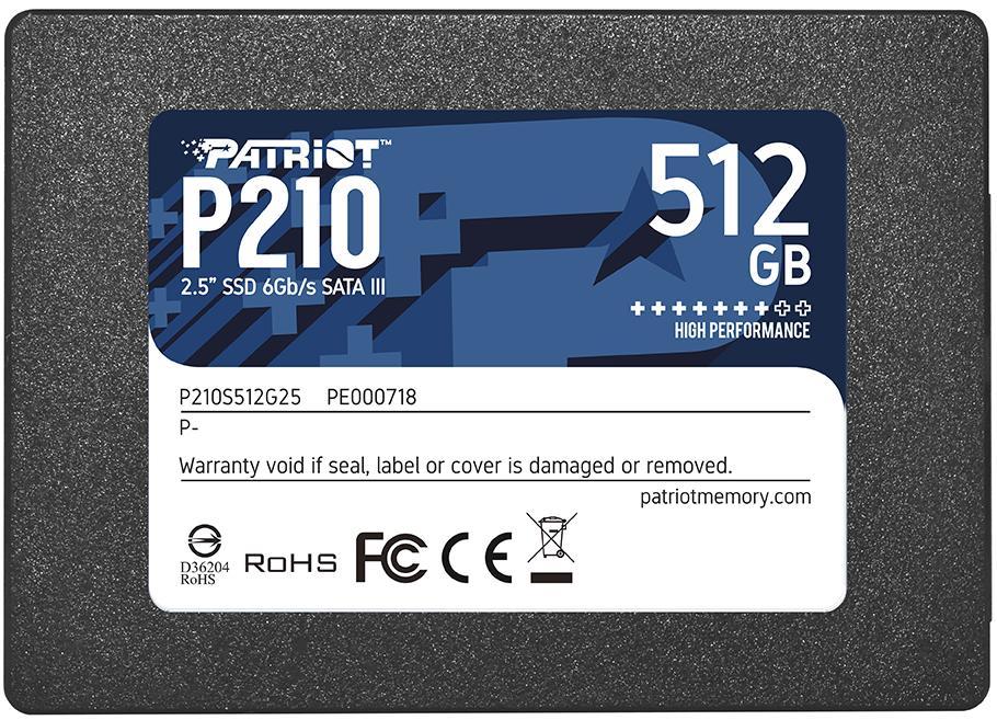 Накопичувач SSD Patriot P210 512GB 2.5" 7mm SATAIII 3D QLC