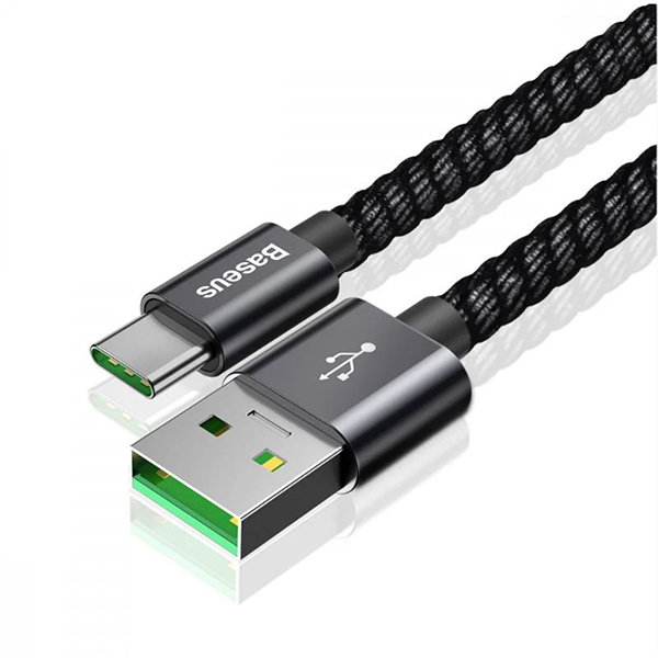 Кабель Baseus Double Fast Charging Cable USB Type-C 5A 1m Black