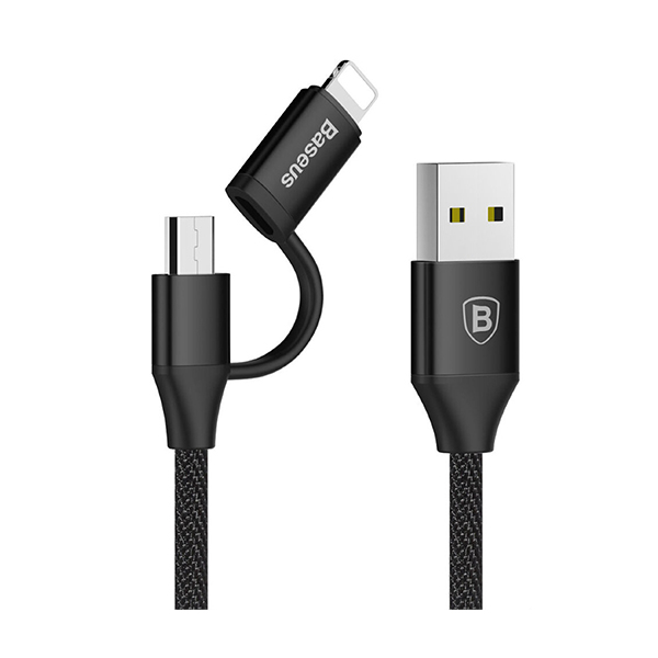 Кабель Baseus Yiven 2 in 1 Cable USB Micro/Lightning 1m Black