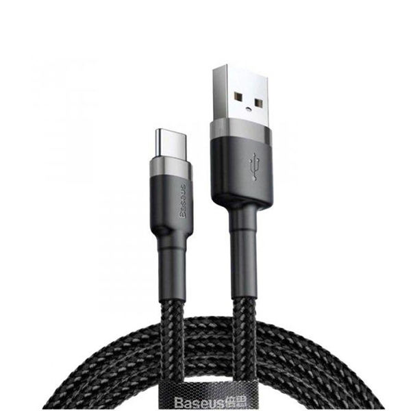 Кабель Baseus Cafule Cable USB Type-C 2.4A 2m Gray/Black (CAMKLF-CG1)