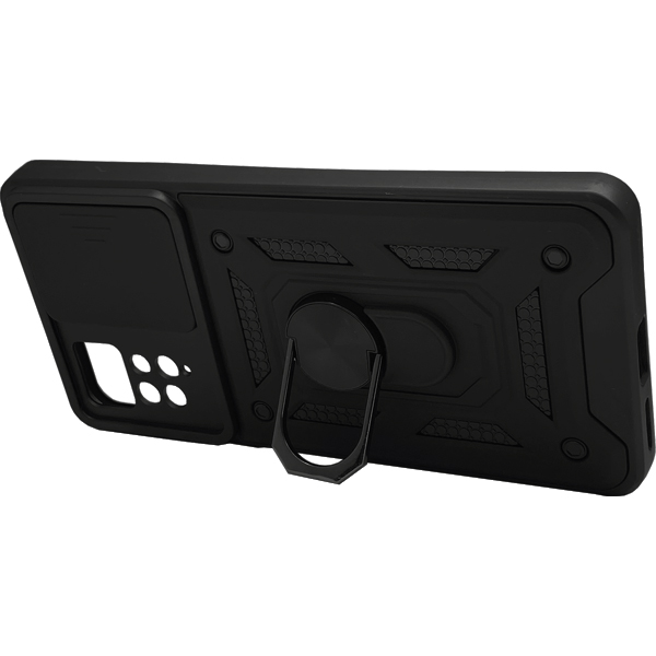 Чехол Armor Camshield Case для Xiaomi Redmi 10/Note 11 4G with Ring Black with Camera Lens