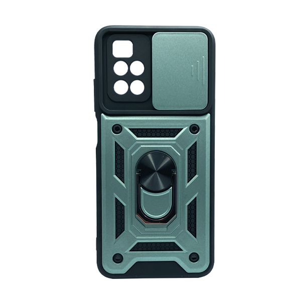 Чехол Armor Camshield Case для Xiaomi Redmi 10/Note 11 4G with Ring Green with Camera Lens