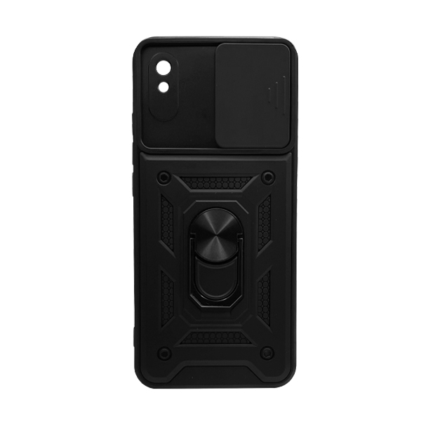 Чехол Armor Camshield Case для Xiaomi Redmi 9a with Ring Black with Camera Lens