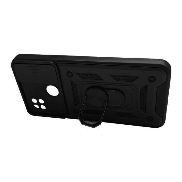 Чохол Armor Camshield Case для Xiaomi Redmi 9c/10a with Ring Black with Camera Lens